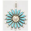 Image 1 : Zuni Turquoise Sterling Silver Pendant - Siow