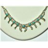 Image 2 : Navajo Turquoise Mini Squash Blossom Necklace