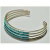 Image 2 : Zuni Turquoise Sterling Silver Cuff Bracelet - Anselm Wallace