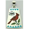 Image 1 : Zuni Multi-Stone Bird Design A Pendant - Rudell & Nancy Laconsello