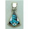 Image 1 : Zuni Multi-Stone Triangular Pendant