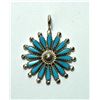 Image 1 : Zuni Turquoise Small Flower Pendant