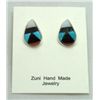 Image 1 : Zuni Multi-Stone Curved Teardrop Earrings