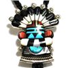 Image 1 : Zuni Multi-Stone Kachina Sterling Silver Bolo Tie - Barbara Dewa