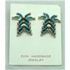 Image 1 : Zuni Turquoise Palm Tree Earrings