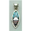 Image 1 : Zuni Multi-Stone Sharp Oval Pendant