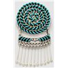 Image 1 : Zuni Turquoise Sterling Silver Hangers Pendant & Pin - Octavius & Irma Seowtewa