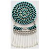 Image 1 : Zuni Turquoise Sterling Silver Hangers Pendant & Pin - Octavius & Irma Seowtewa