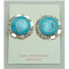 Image 1 : Zuni Turquoise Cracked Eggshell Circle Earrings