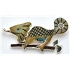 Image 1 : Zuni Multi-Stone Sterling Silver Chameleon Pendant & Pin - Valerie Comosona