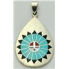 Image 1 : Zuni Multi-Stone Sun Design Pendant - Fred & Lolita Natachu