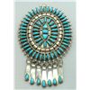 Image 1 : Zuni Turquoise Oval with 7 Hangers Pendant & Pin