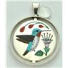 Image 2 : Zuni Multi-Stone Bird Sterling Silver Spinner Pendant - Rudell & Nancy Laconsello