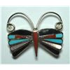 Image 1 : Zuni Multi-Stone Small Butterfly Pendant & Pin