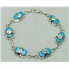 Image 1 : Zuni Turquoise Snake Sterling Silver Link Bracelet - Effie Calavaza