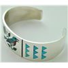 Image 2 : Zuni Multi-Stone Inlay Bird Sterling Silver Cuff Bracelet - Rudell & Nancy Laconsello