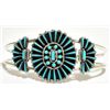Image 1 : Zuni Turquoise Petit Point Cluster Sterling Silver Cuff Bracelet - Shirley Lahi