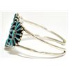 Image 2 : Zuni Turquoise Petit Point Cluster Sterling Silver Cuff Bracelet - Shirley Lahi