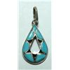 Image 1 : Zuni Turquoise Small Hollow Teardrop Pendant