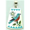 Image 1 : Zuni Multi-Stone Large Bird Design Pendant - Rudell & Nancy Laconsello