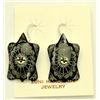 Image 1 : Zuni Black Marble Turtle Earrings - Dilbert Gasper