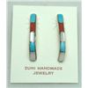 Image 1 : Zuni Multi-Stone J-Shape Earrings
