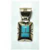 Image 1 : Zuni Turquoise Small Rectangular Pendant