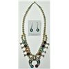 Image 1 : Navajo Multi-Stone Small Necklace & Earrings Set - Lenore Garcia