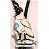 Image 1 : Zuni Multi-Stone Inlay Sterling Silver Bird Bolo Tie - Dean Qualo