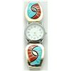 Image 1 : Zuni Coral & Turquoise Men's Watch - Amy Quandelacy