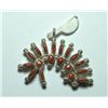 Image 2 : Zuni Coral and Turquoise Kokopelli Pendant