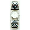 Image 1 : Zuni Multi-Stone White Tone Men's Watch - Leander & Lisa Otholi