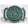Image 1 : Zuni Turquoise Needlepoint Sterling Silver Cuff Bracelet - Octavius & Irma Seowtewa