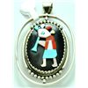 Image 2 : Zuni Multi-Stone Spinner Clown and Kokopelli Pendant - Beverly Etsate