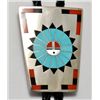 Image 1 : Zuni Multi-Stone Sun Design Sterling Silver Bolo Tie - Fred & Lolita Natachu