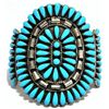 Image 1 : Old Pawn Turquoise Needlepoint Cluster Sterling Silver Cuff Bracelet - D?