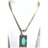 Image 1 : Old Pawn Lone Mountain Turquoise Sterling Liquid Silver Necklace