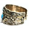 Image 3 : Old Pawn Turquoise Flying Eagle Sterling Silver Cuff Bracelet - Allen Chee