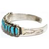 Image 3 : Old Pawn Turquoise Petit Point Sterling Silver Cuff Bracelet