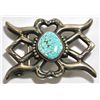 Image 1 : Old Pawn Navajo Spider Web #8 Turquoise Sterling Silver Buckle - Harrison Bitsue