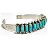 Image 2 : Old Pawn Turquoise Petit Point Sterling Silver Cuff Bracelet