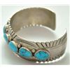 Image 2 : Old Pawn Turquoise Sterling Silver Cuff Bracelet - S.