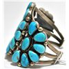 Image 3 : Old Pawn Bright Blue Turquoise Needlepoint Sterling Silver Cuff Bracelet
