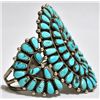 Image 2 : Old Pawn Turquoise Needlepoint Sterling Silver Cuff Bracelet - JW