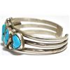 Image 3 : Old Pawn Turquoise SMALL Sterling Silver Cuff Bracelet