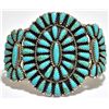 Image 1 : Old Pawn Turquoise Needlepoint Sterling Silver Cuff Bracelet - IB