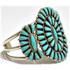 Image 2 : Old Pawn Turquoise Needlepoint Sterling Silver Cuff Bracelet - IB