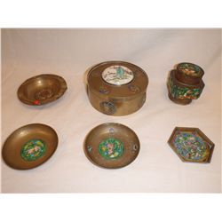 Several Brass and Enameled Pieces