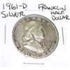 Image 1 : 1961-D Franklin SILVER Half Dollar *PLEASE LOOK AT PICTURE TO DETERMINE GRADE - NICE COIN*!!