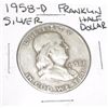 Image 1 : 1958-D Franklin SILVER Half Dollar *PLEASE LOOK AT PICTURE TO DETERMINE GRADE - NICE COIN*!!
